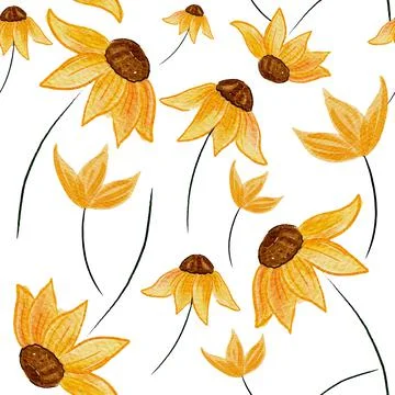Floral Seamless Pattern Vector Stock Illustration