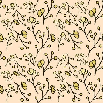 Floral Seamless Pattern Vector Stock Illustration
