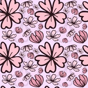 Floral Seamless Pattern Vector Stock Illustration