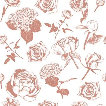 Floral seamless pattern vector illustration. Stock Illustration