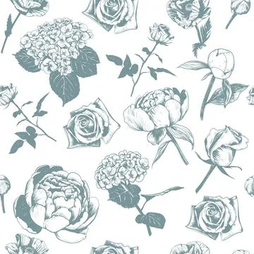 Floral seamless pattern vector illustration. Stock Illustration
