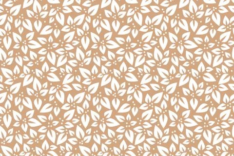 Floral seamless pattern. Vector. Leaves Beige and white ornament Stock Illustration