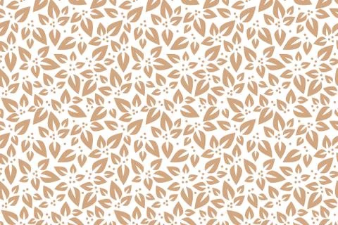 Floral seamless pattern. Vector. Leaves Beige and white ornament Stock Illustration