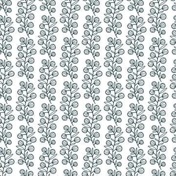 Floral seamless pattern. Vector nature background design. Minimalistic seamle Stock Illustration