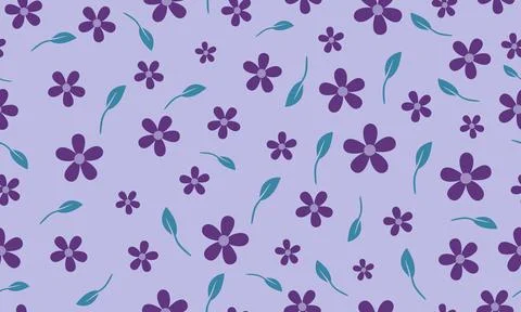 Floral seamless pattern on violet background. Stock Illustration