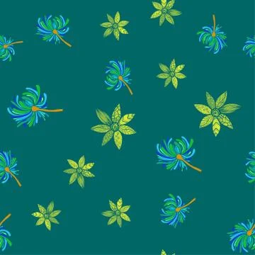 Floral seamless pattern for wallpaper, website background, textile. Flower Su Stock Illustration