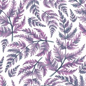 Floral seamless pattern with watercolor leaves 3 Stock Illustration