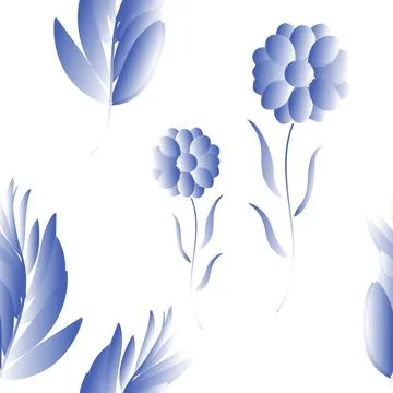 Floral seamless pattern on a white background. Stock Illustration
