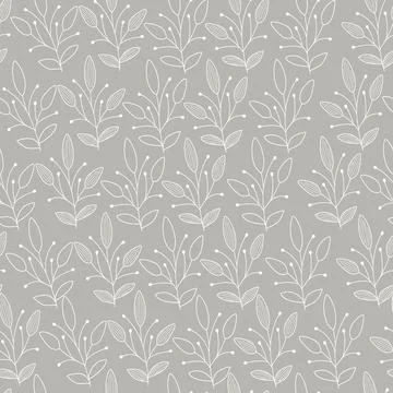 Floral seamless pattern winter branch elements. Random placed vector botany p Stock Illustration