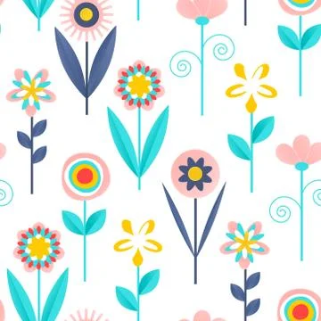 Floral seamless pattern.Modern abstract design for paper, wallpaper, cover, f Stock Illustration