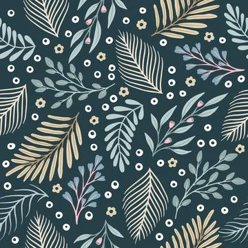Floral seamless patterns. Vector design for paper, cover, fabric, interior decor Stock Illustration