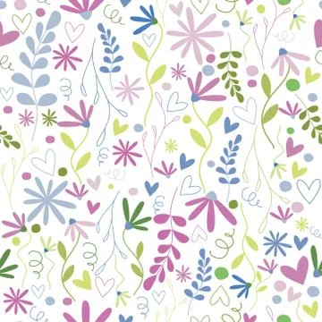 Floral seamless repeat pattern in vector. Illustrazione stock
