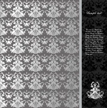 Floral seamless silver background. vector 스톡 일러스트