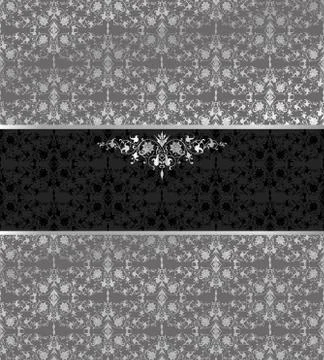 Floral seamless silver background. Vector Stock Illustration