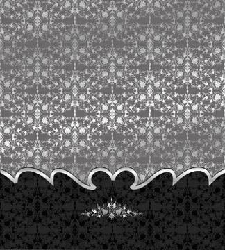 Floral seamless silver background. Vector Stock Illustration