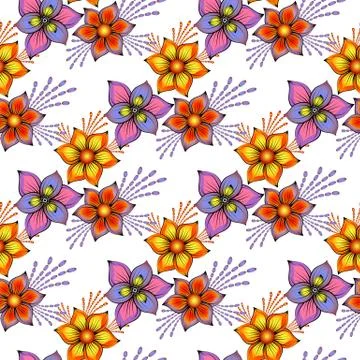 Floral seamless spring pattern Stock Illustration