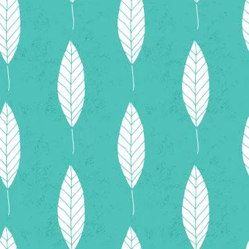 Floral seamless texture pattern. Hand drawn leaves. Stock Illustration