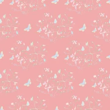 Floral Seamless Vector Background Illustrazione stock