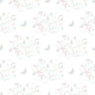 Floral Seamless Vector Background Illustrazione stock