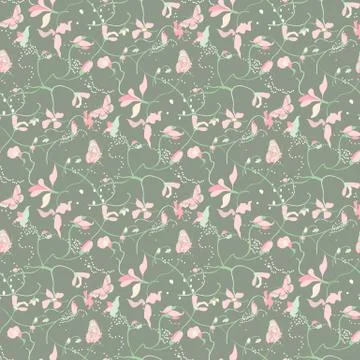 Floral Seamless Vector Background Illustrazione stock