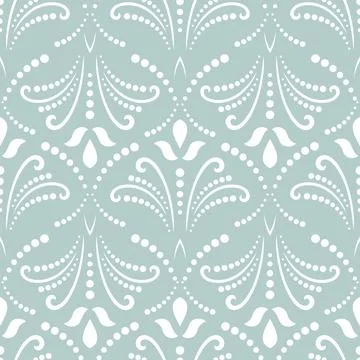 Floral Seamless Vector Fine Pattern With Leaves 스톡 일러스트