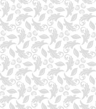 Floral Seamless Vector Fine Pattern With Leaves Illustrazione stock