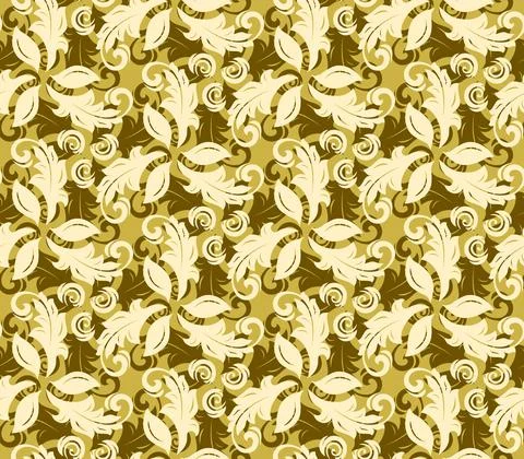 Floral Seamless Vector Fine Pattern With Leaves Stock Illustration