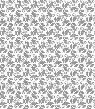 Floral Seamless Vector Fine Pattern With Leaves Illustrazione stock