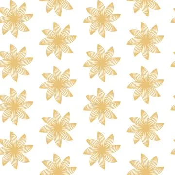 Floral seamless vector natural pattern. Geometric linear elements. Illustrazione stock