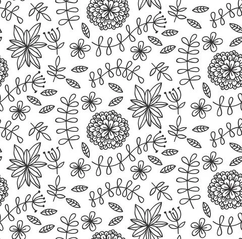 Floral seamless vector pattern Illustrazione stock