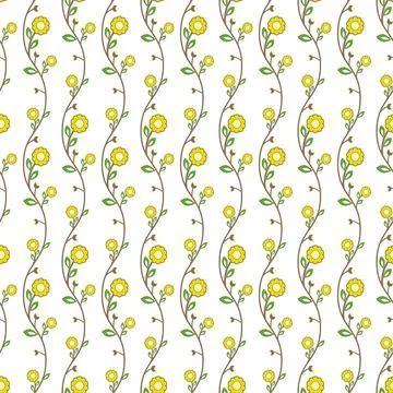 Floral Seamless Vector Pattern With Leaves Stock Illustration