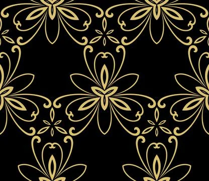Floral Seamless Vector Pattern With Leaves Stock Illustration