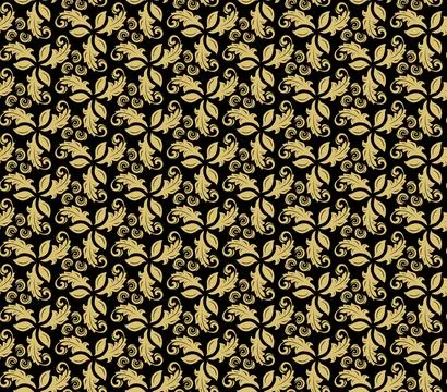 Floral Seamless Vector Pattern With Leaves Stock Illustration