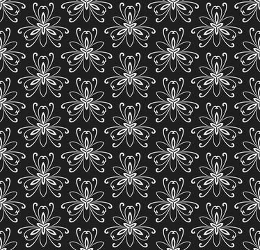 Floral Seamless Vector Pattern With Leaves Stock Illustration