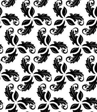 Floral Seamless Vector Pattern With Leaves Illustrazione stock