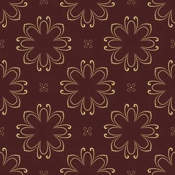 Floral Seamless Vector Pattern With Leaves Stock Illustration