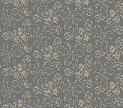 Floral Seamless Vector Pattern With Leaves Stock Illustration