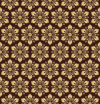 Floral Seamless Vector Pattern With Leaves Stock Illustration
