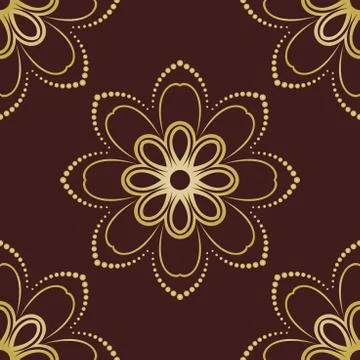 Floral Seamless Vector Pattern. Orient Abstract Floral Background Illustrazione stock