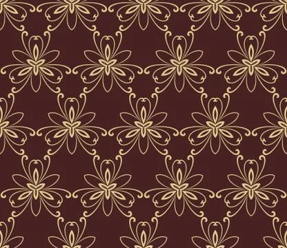 Floral Seamless Vector Pattern. Orient Abstract Background Stock Illustration