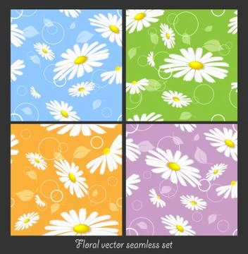 Floral seamless vector patterns Stock Illustration