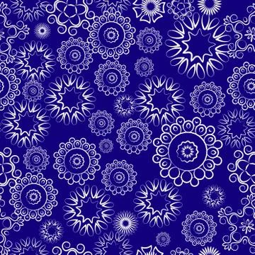 Floral seamless white pattern Stock Illustration
