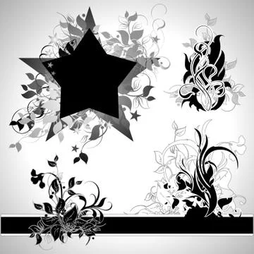 Floral set Illustrazione stock