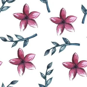 Floral set pattern. Flower seamless background. Flourish ornamental spring ga Stock Illustration