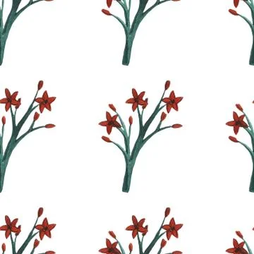 Floral set pattern. Flower seamless background. Flourish ornamental spring ga Stock Illustration