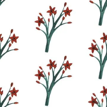 Floral set pattern. Flower seamless background. Flourish ornamental spring ga Stock Illustration