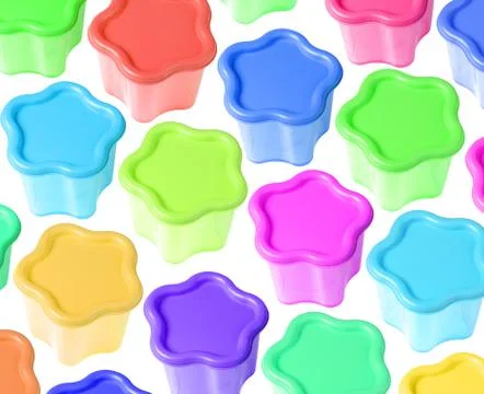 Floral Shape Plastic Containers Stock Photos