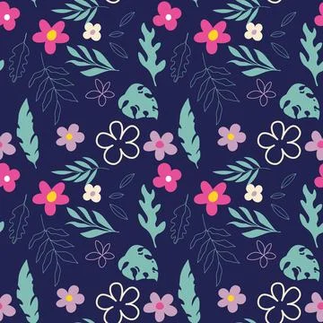 Floral shape seamless pattern. 库存插图