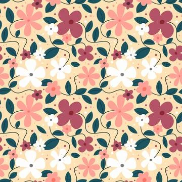 Floral shape seamless pattern. Illustrazione stock