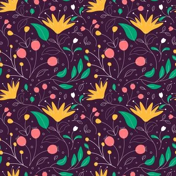 Floral shape seamless pattern. Stock Illustration